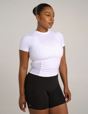 Fitted Mesh Tee Astryx - White