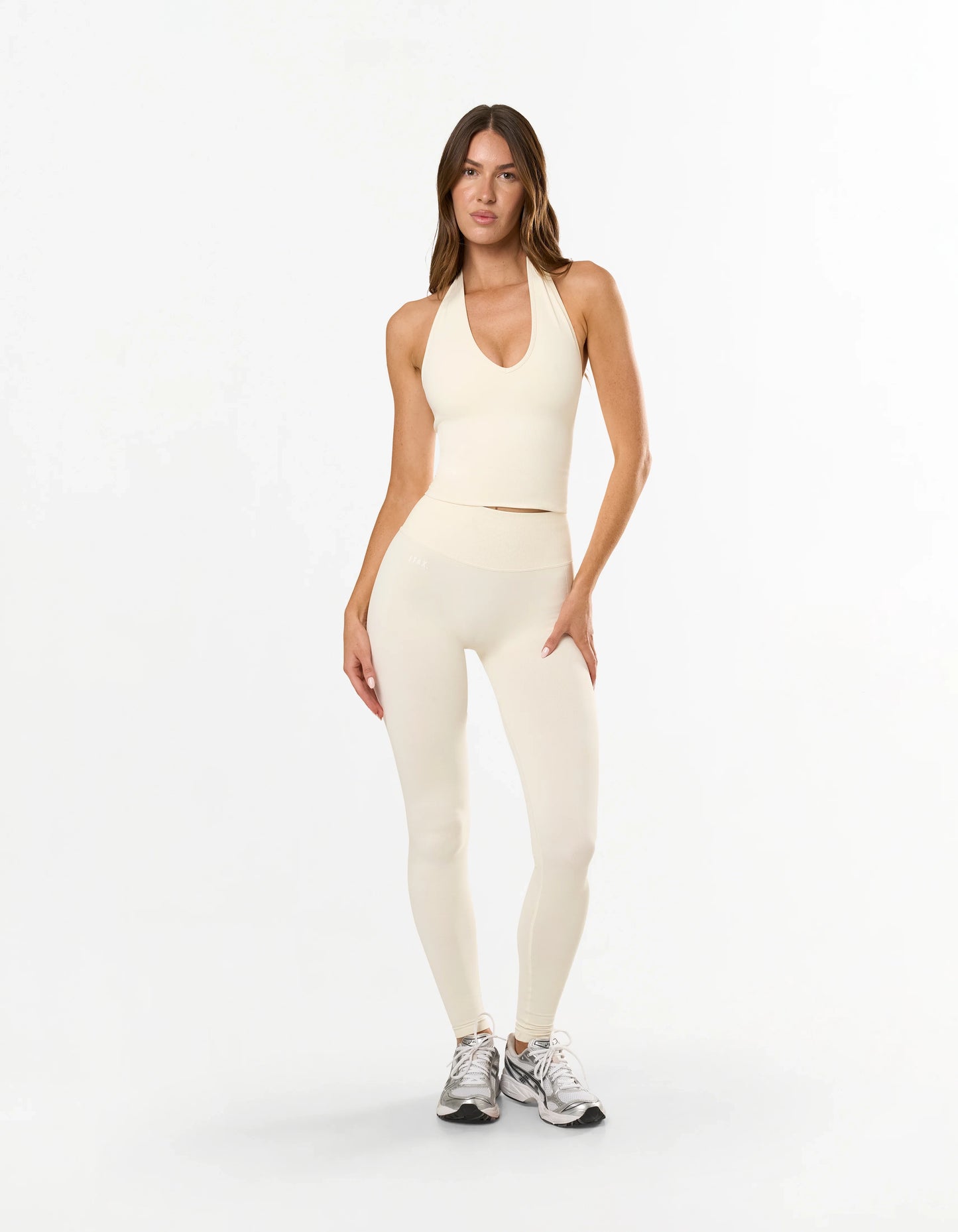 Premium Seamless Skulpt Halter Tank - Cream