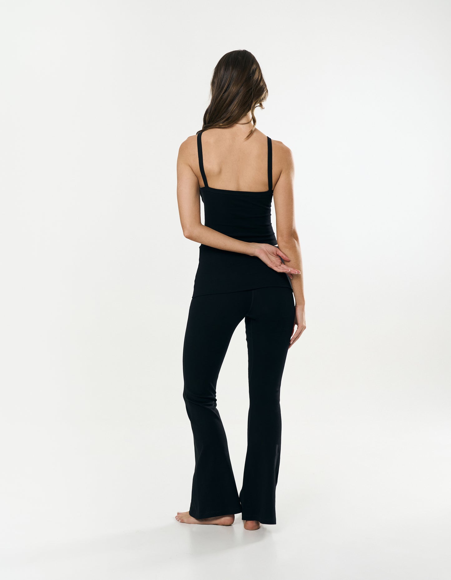 Cotton Comfort Fold Over Flare - Black