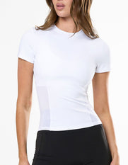 Fitted Mesh Tee Astryx - White