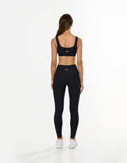 Active Rib Full Length Tights - Black