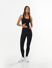Active Rib Full Length Tights - Black