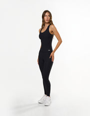 Active Rib Full Length Tights - Black