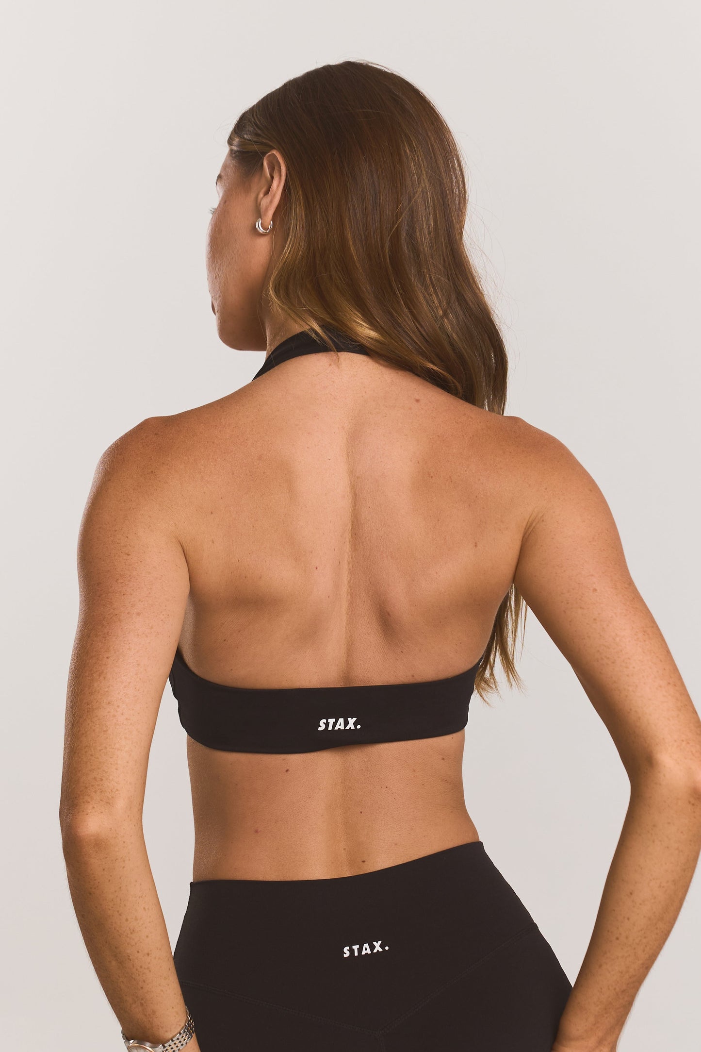 Square Neck Halter Crop Airlyte - Black
