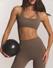 Square Neck Halter Crop Airlyte - Stone