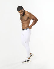 Mens Compressive Phone Pocket Tights - White