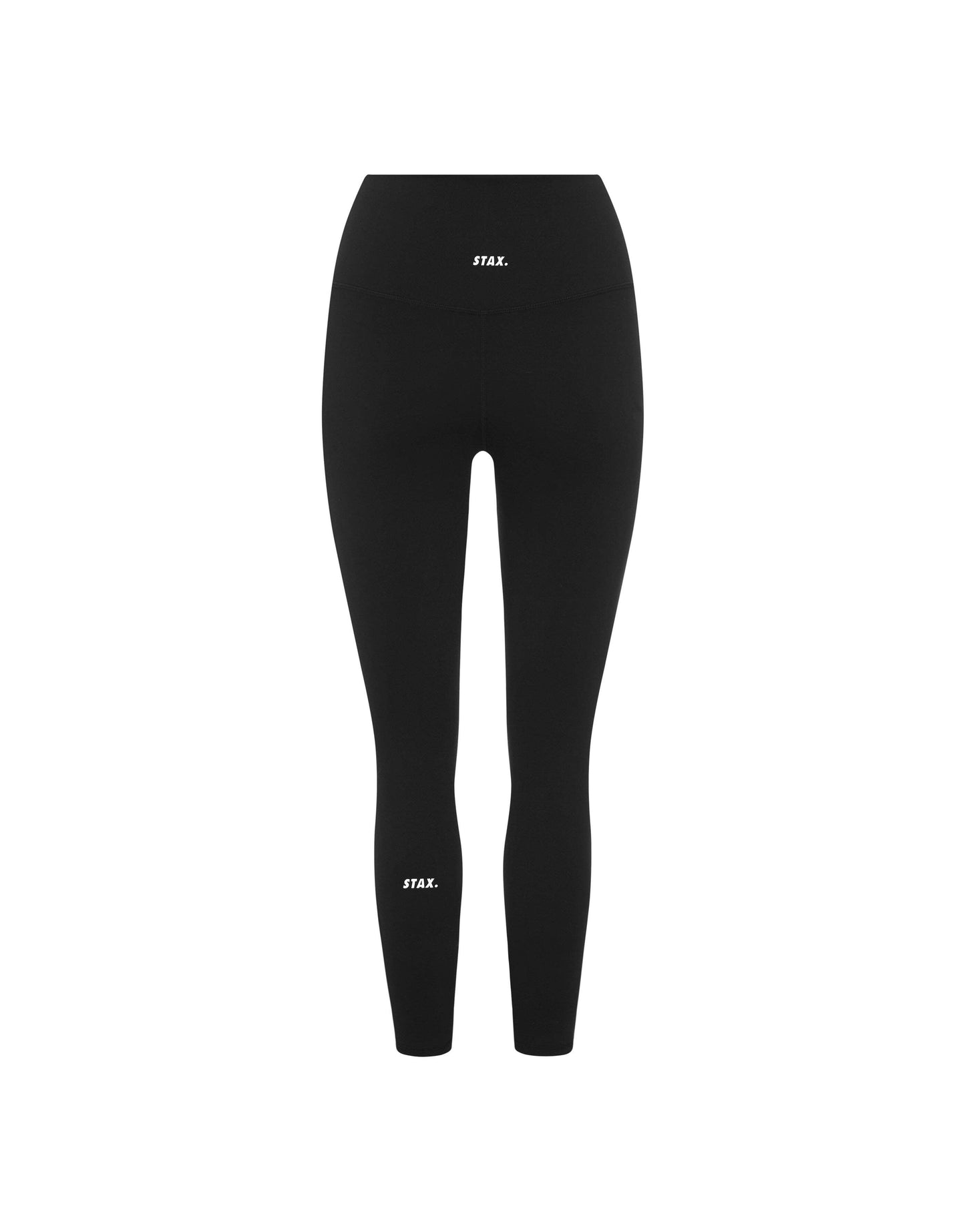 Flat lay back view of STAX. Full Length Tights NANDEX™ Original in Black showing two small white logos
