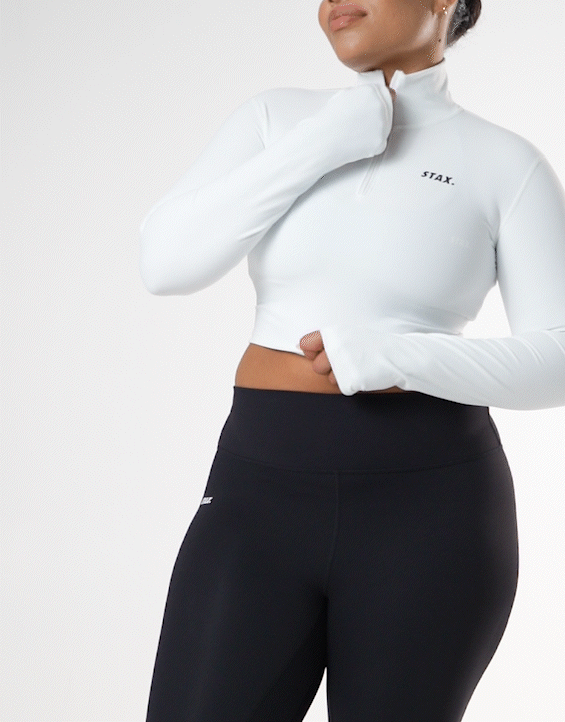 Long Sleeve Zip Crop NANDEX™ - White