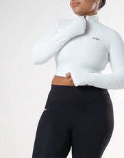 Long Sleeve Zip Crop NANDEX™ - White