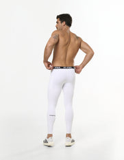 Mens Compressive Phone Pocket Tights - White