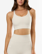 STAX. Adapt Crop NANDEX™ in Oat - NANDEX™ Material - Activewear for walks, yoga & everyday wear 