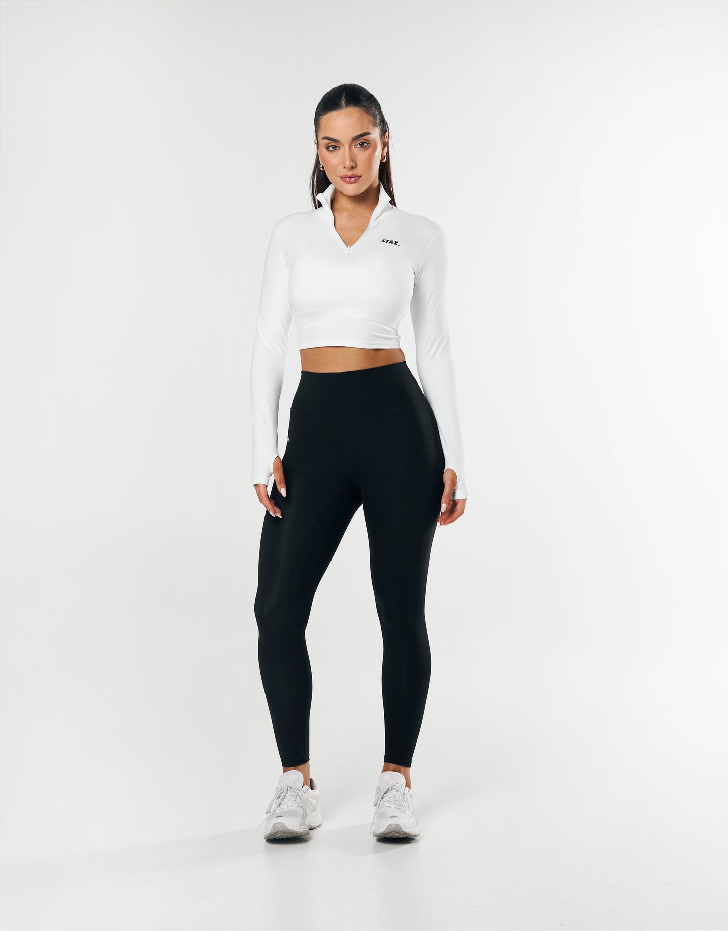 Long Sleeve Zip Crop NANDEX™ - White