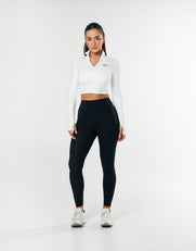 Long Sleeve Zip Crop NANDEX™ - White
