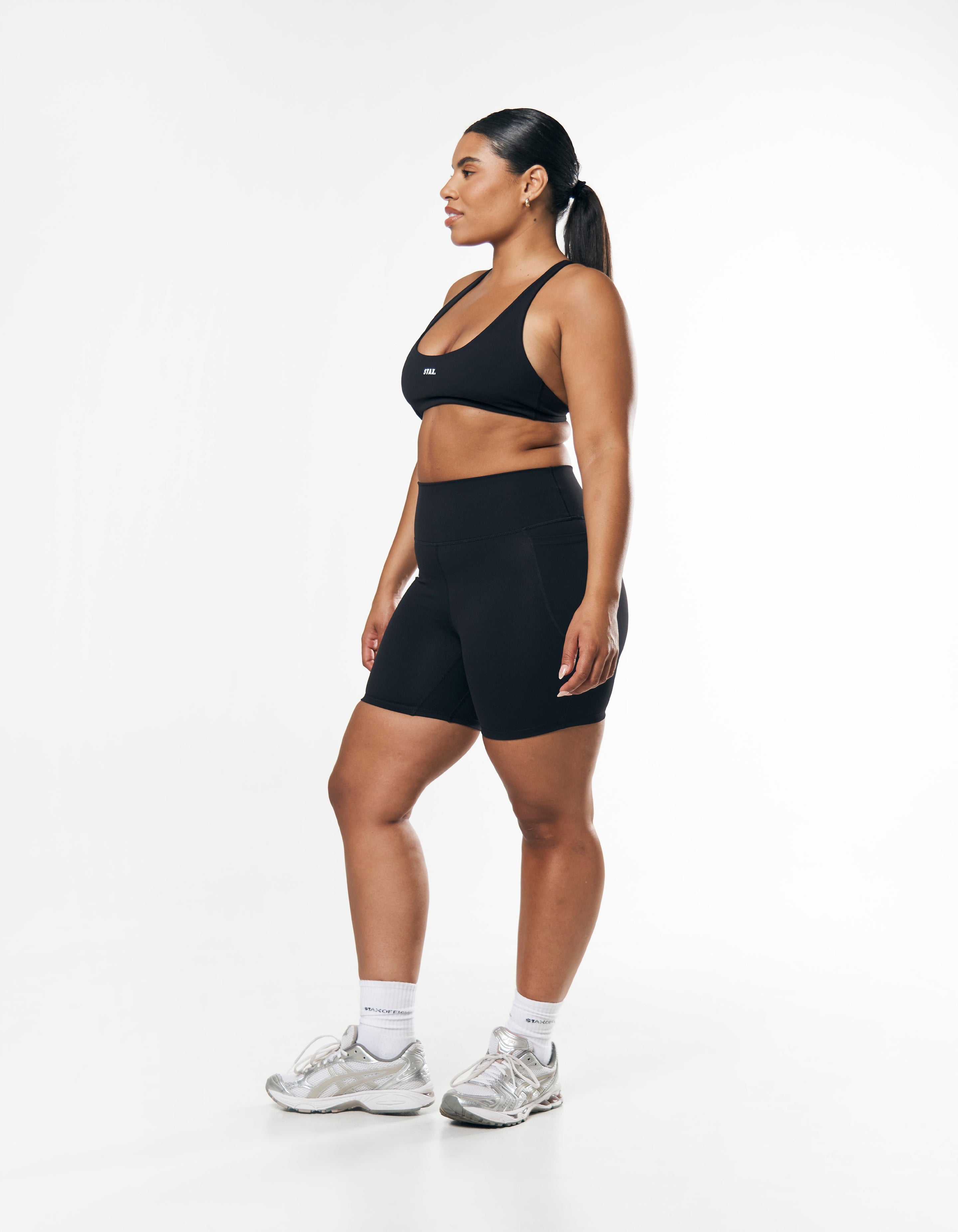 Phone Pocket Midi Bike Shorts NANDEX™ - Black