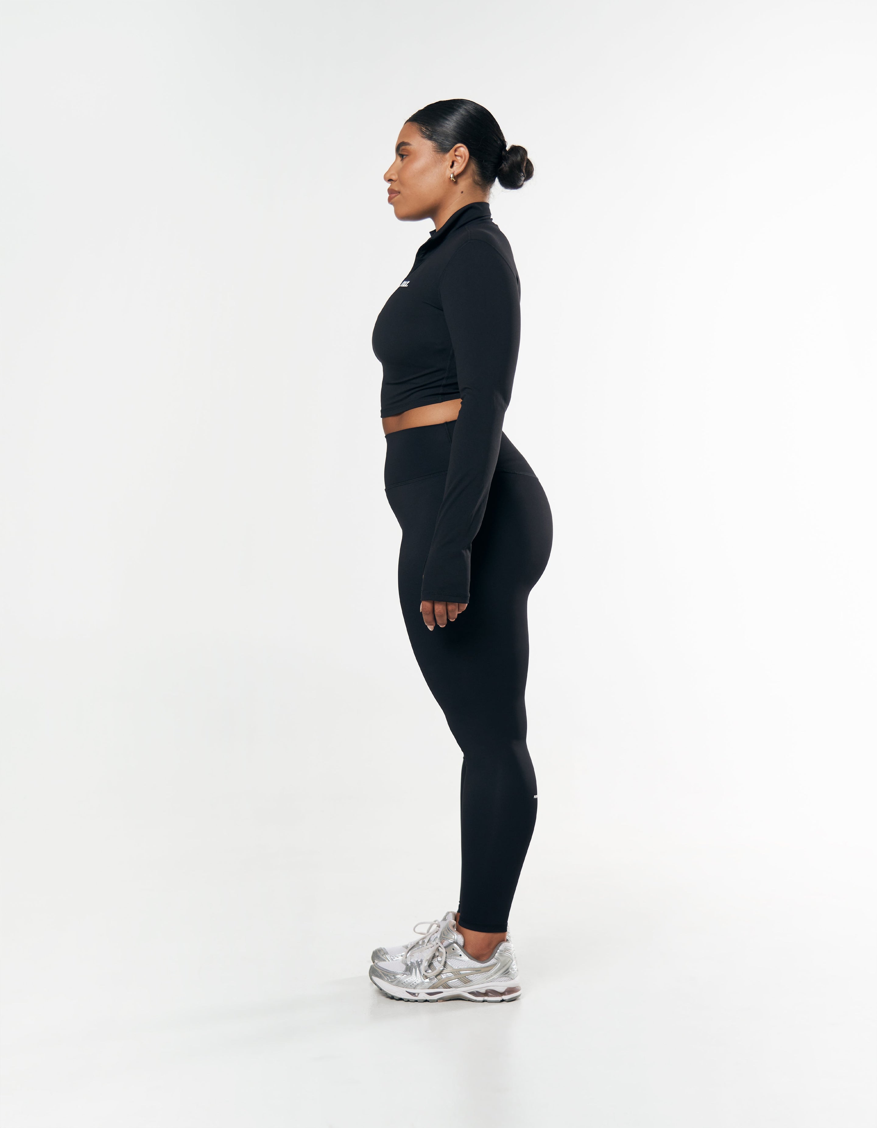 Long Sleeve Zip Crop NANDEX™ - Black