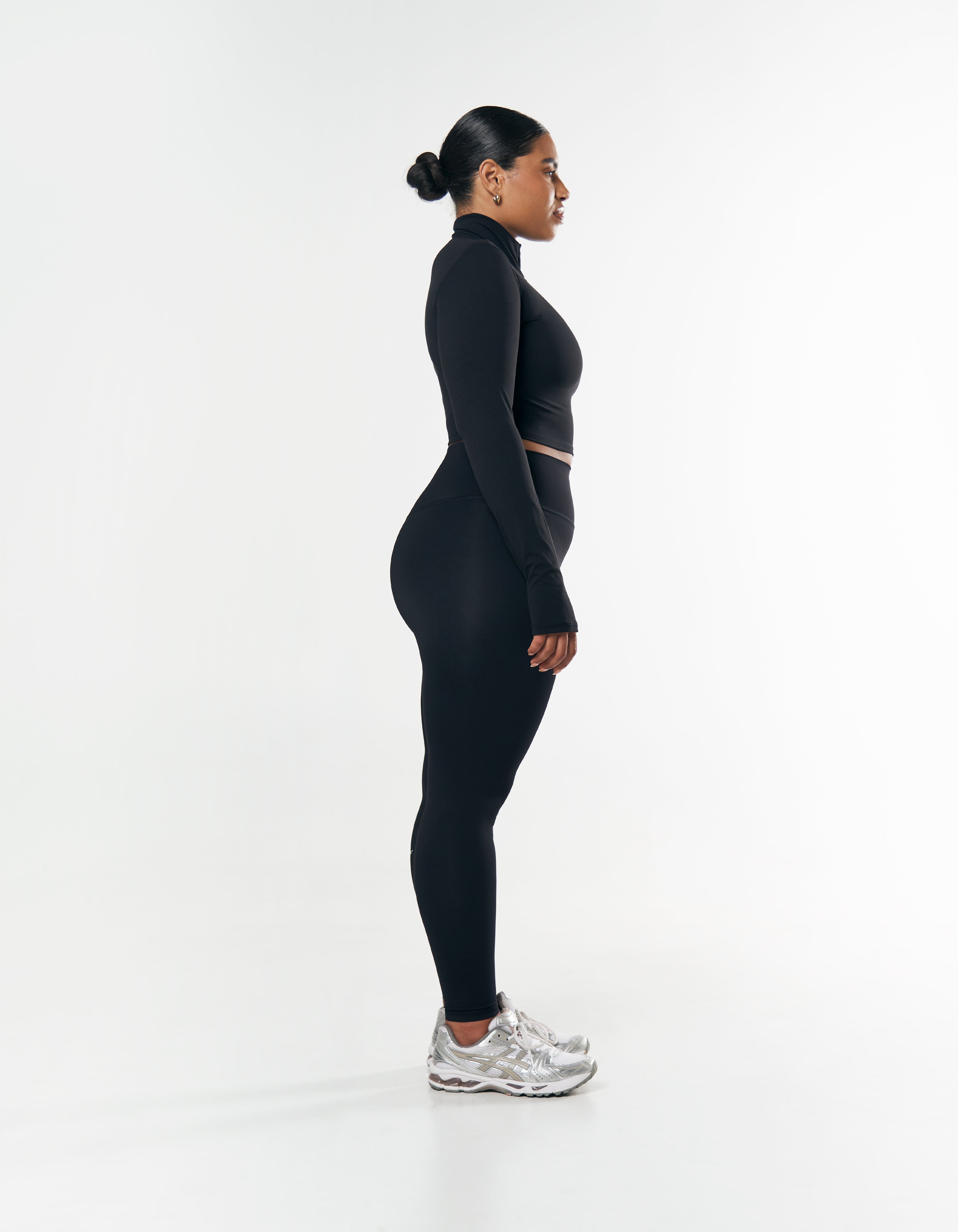 Long Sleeve Zip Crop NANDEX™ - Black