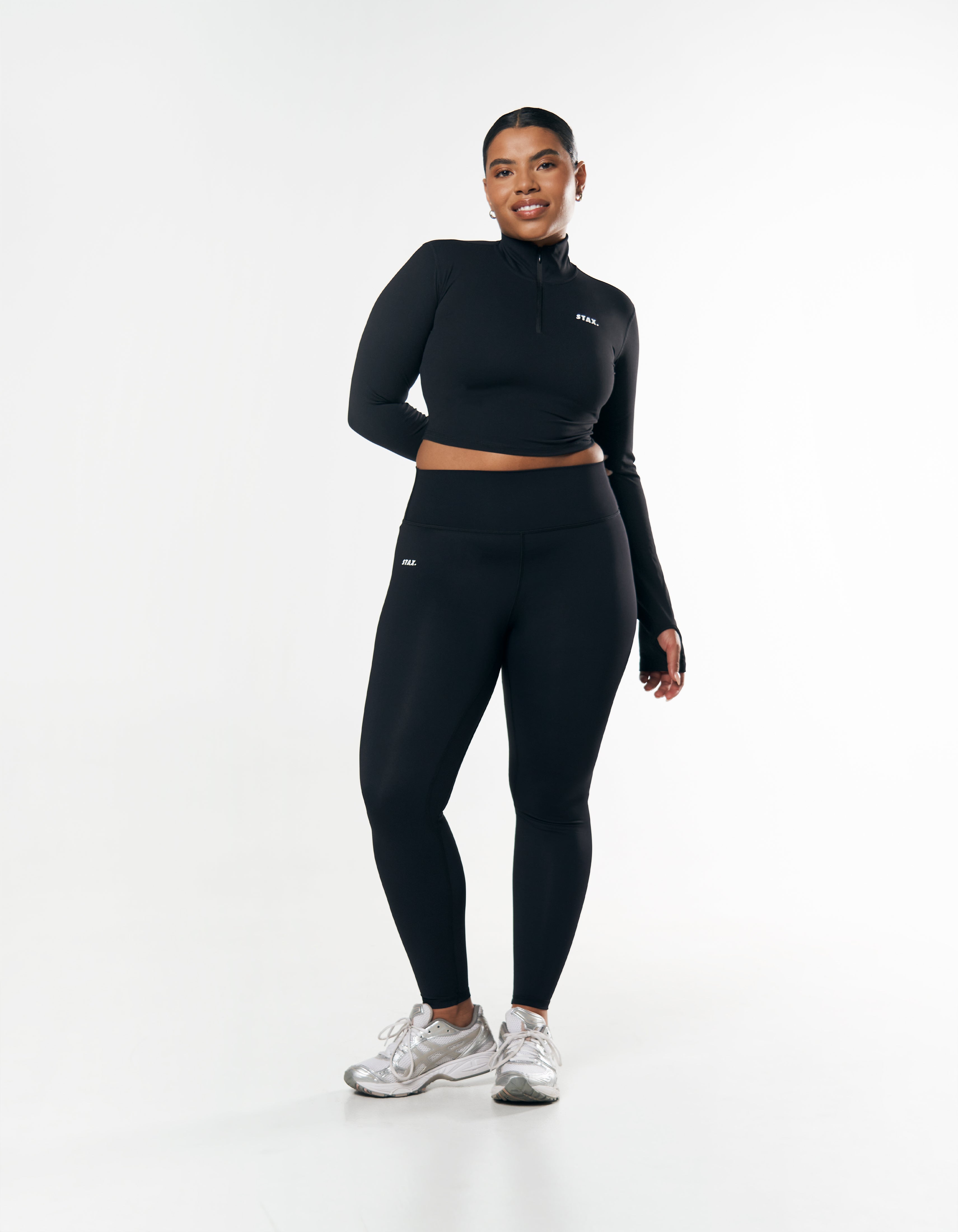 Long Sleeve Zip Crop NANDEX™ - Black