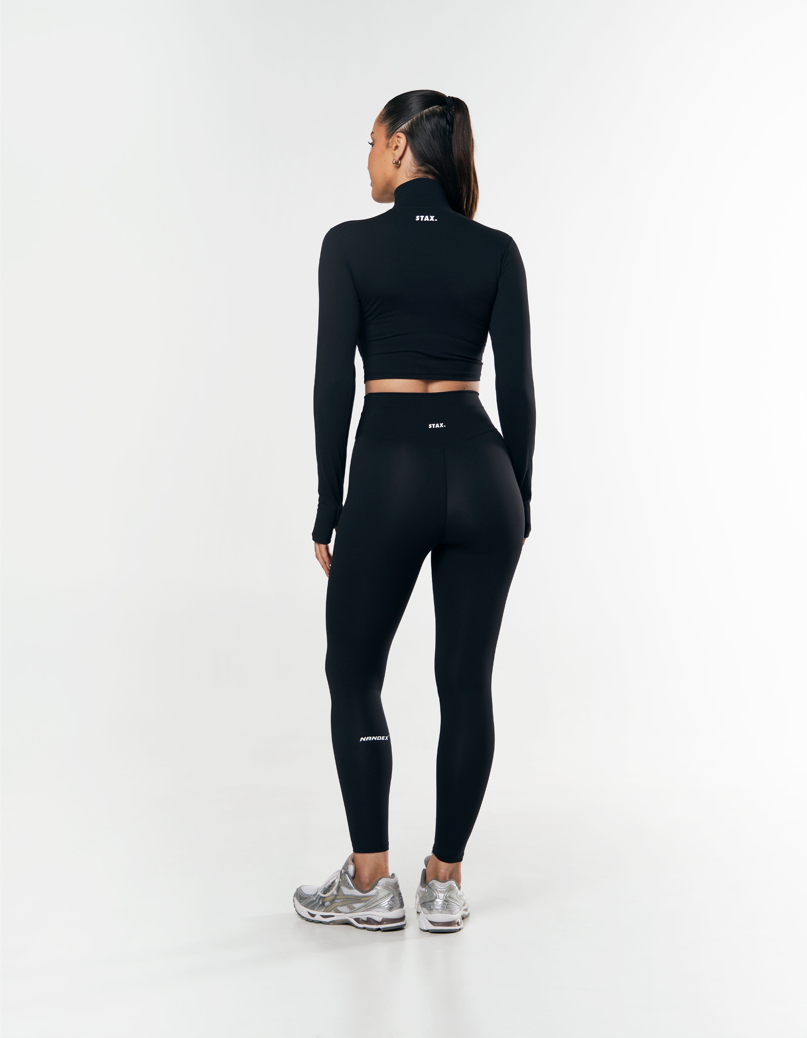 Long Sleeve Zip Crop NANDEX™ - Black