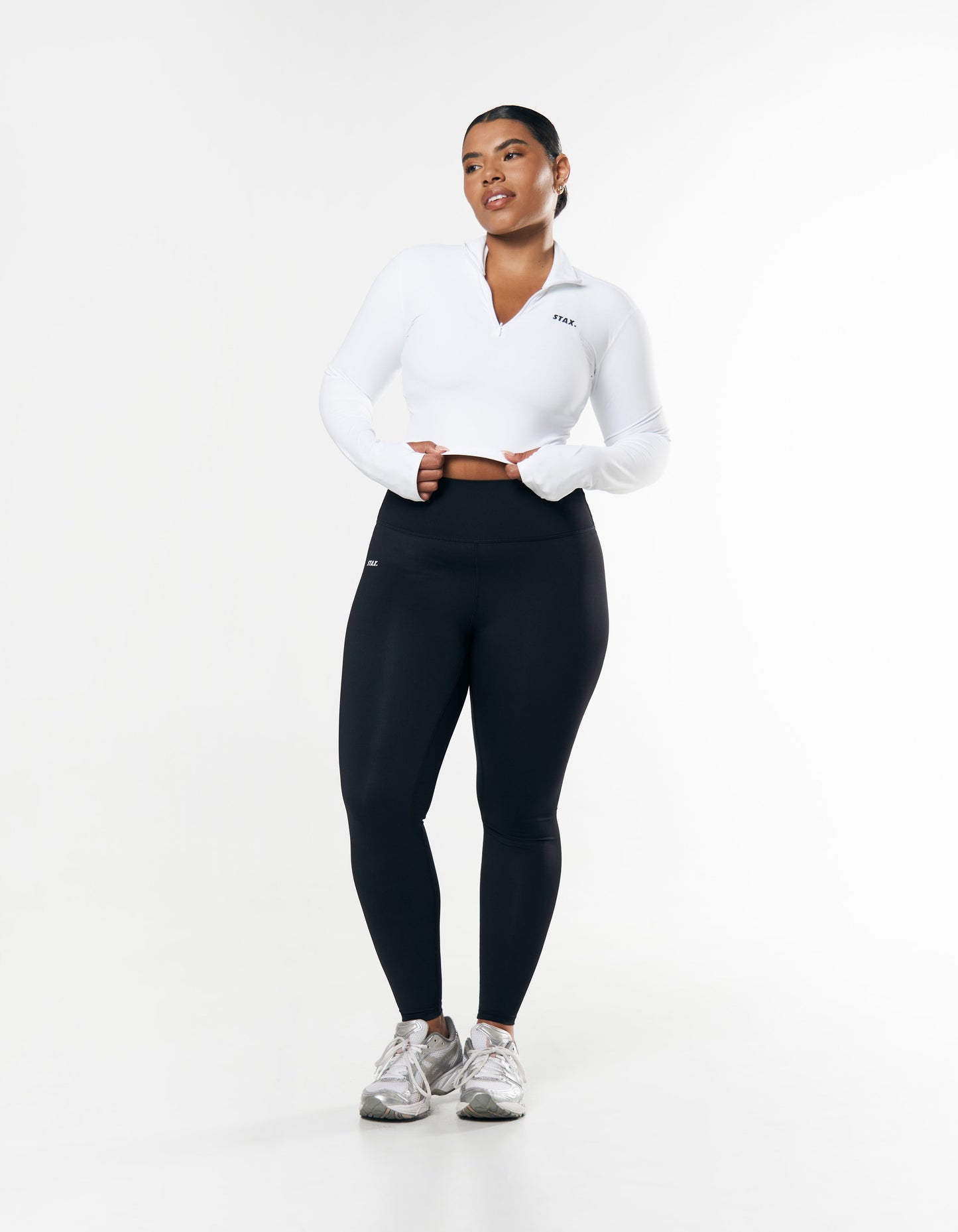 Long Sleeve Zip Crop NANDEX™ - White