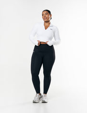 Long Sleeve Zip Crop NANDEX™ - White