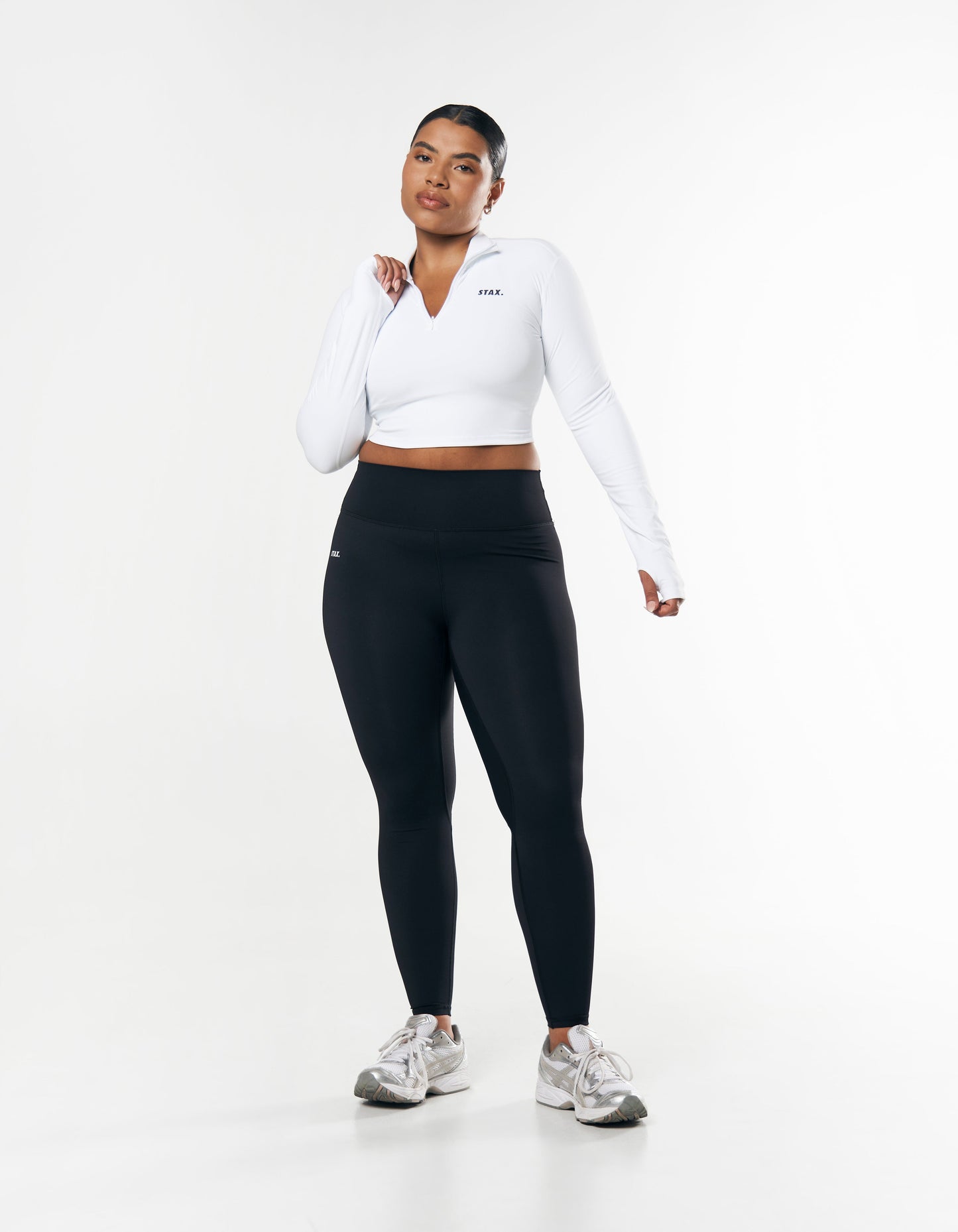 Long Sleeve Zip Crop NANDEX™ - White