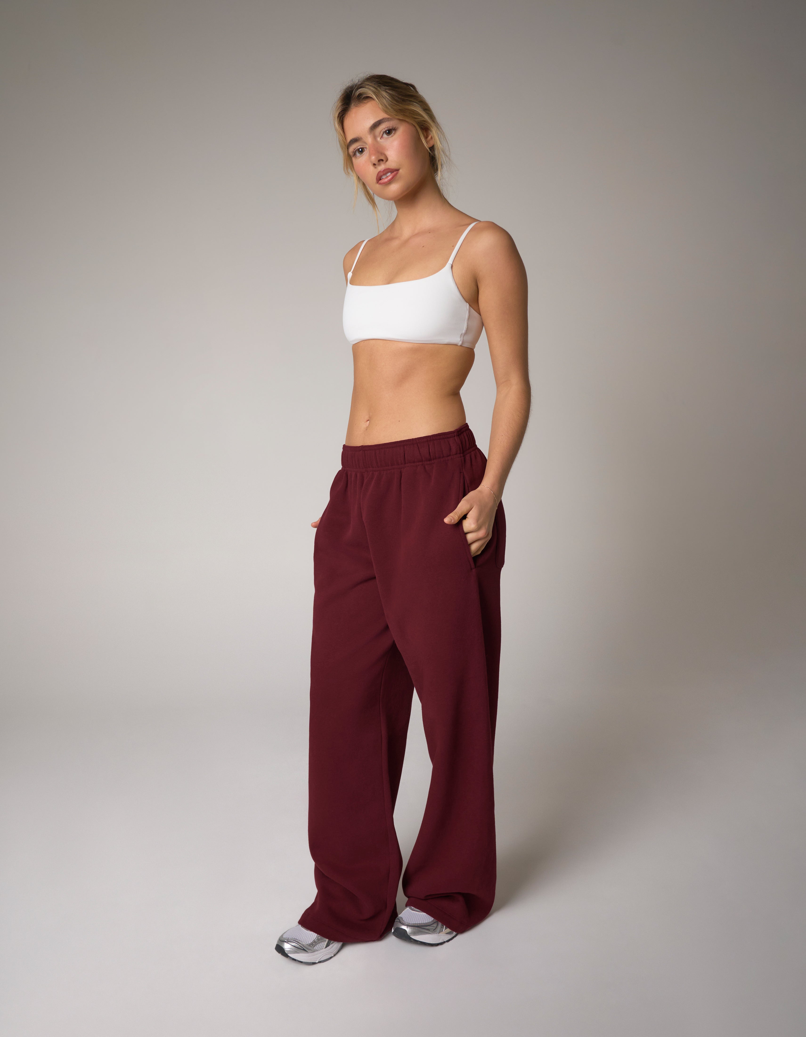Wide Leg Joggers Solfleece® - Burgundy
