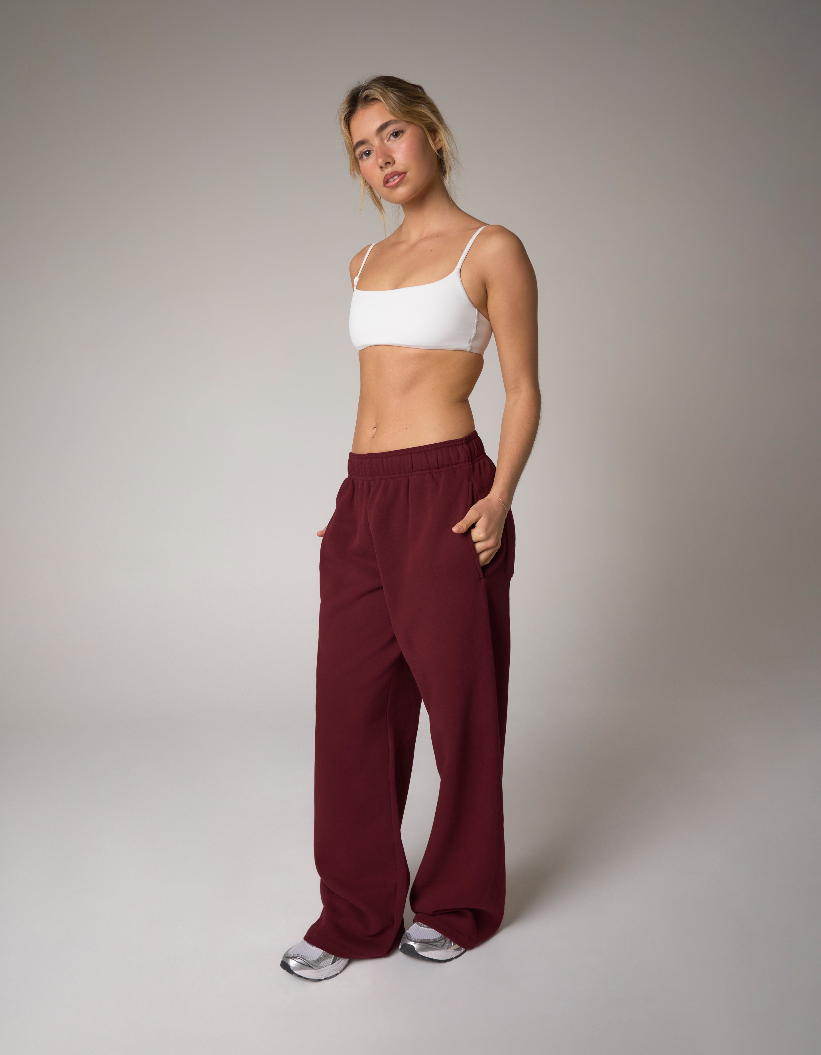 Wide Leg Joggers Solfleece® - Burgundy