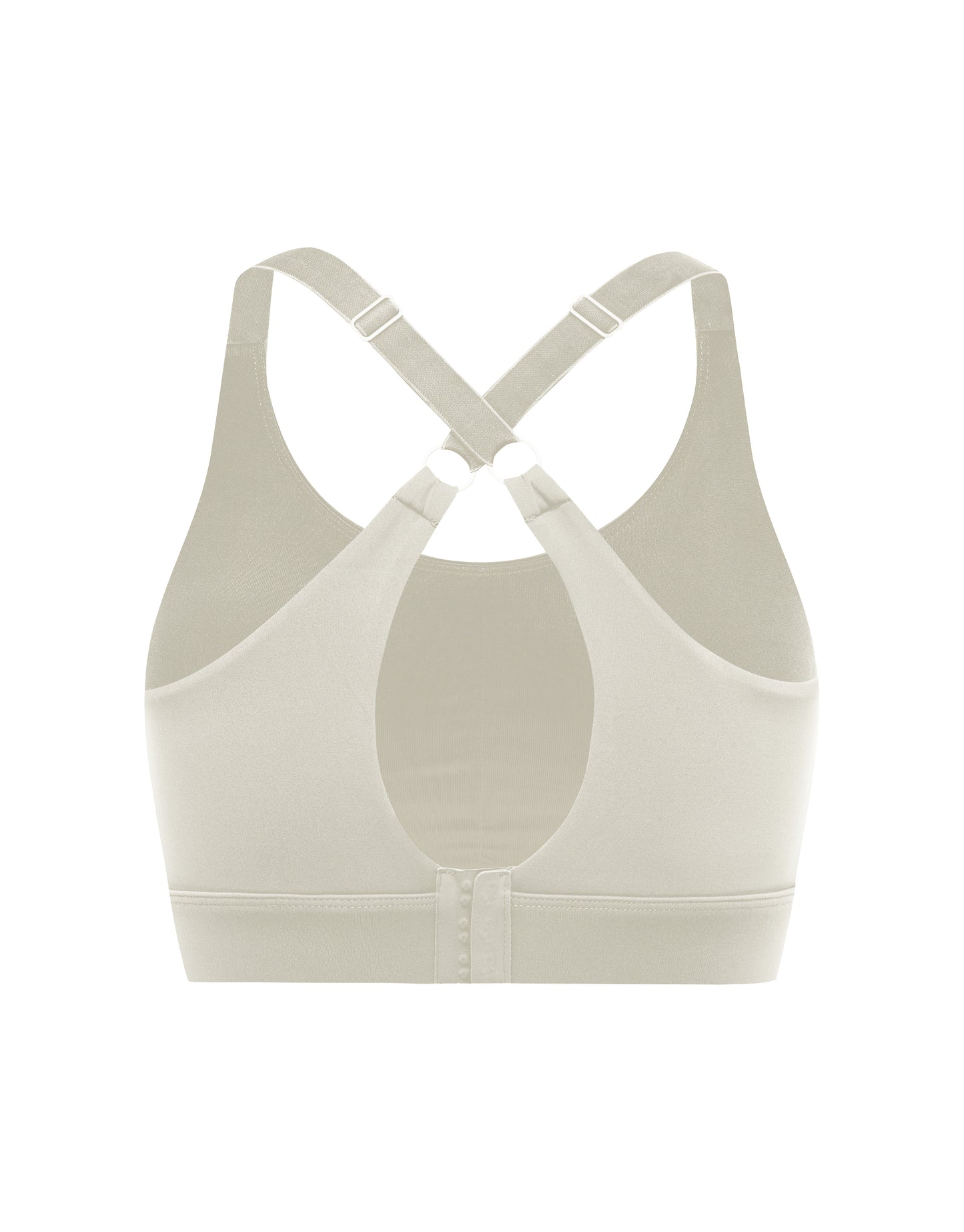 Flat lay back view of STAX. Adapt Crop NANDEX™ in Oat showing small white logo 