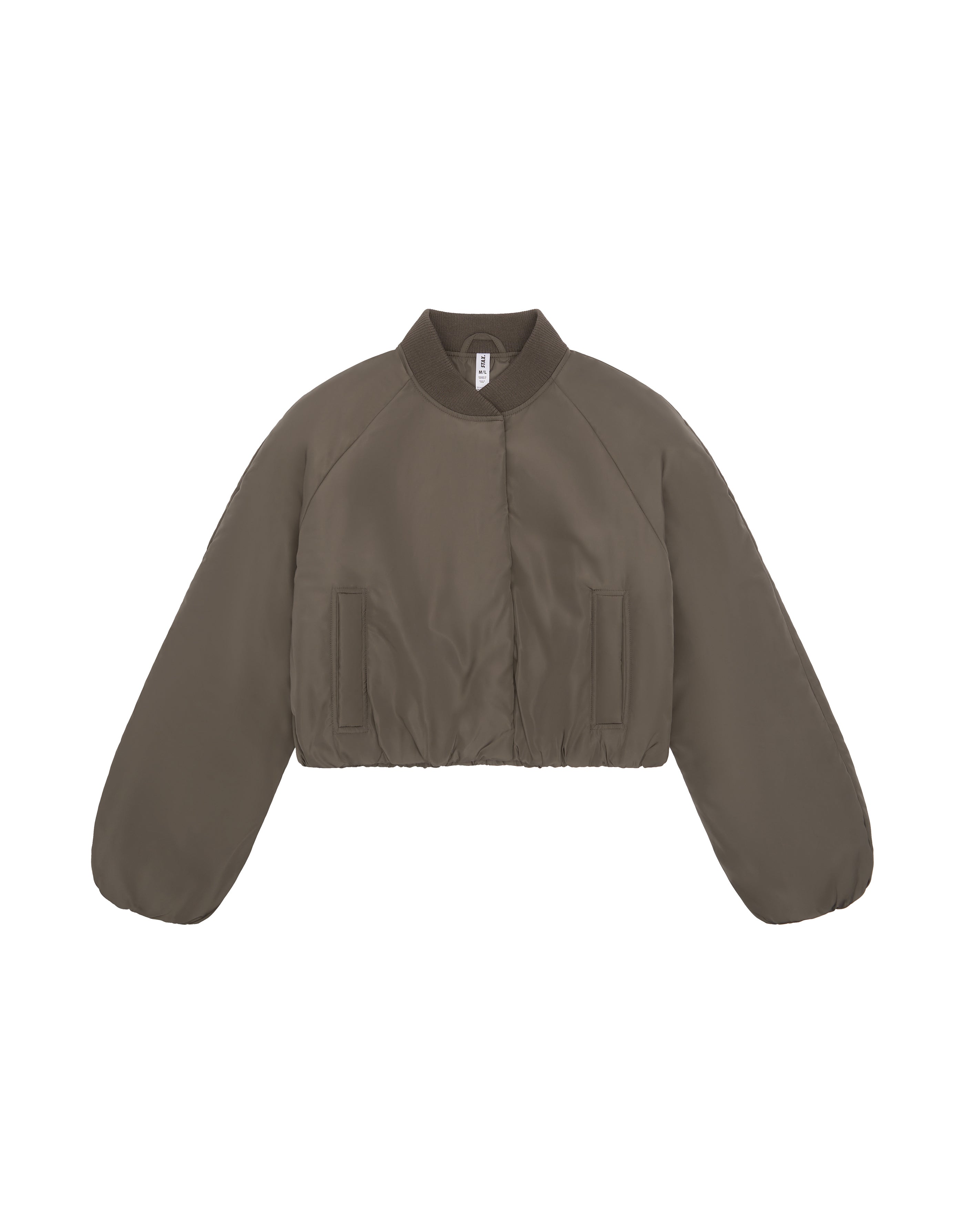 Cropped Bomber Jacket - Fossil
