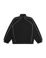 Flat lay front view of STAX. Woven Track Jacket