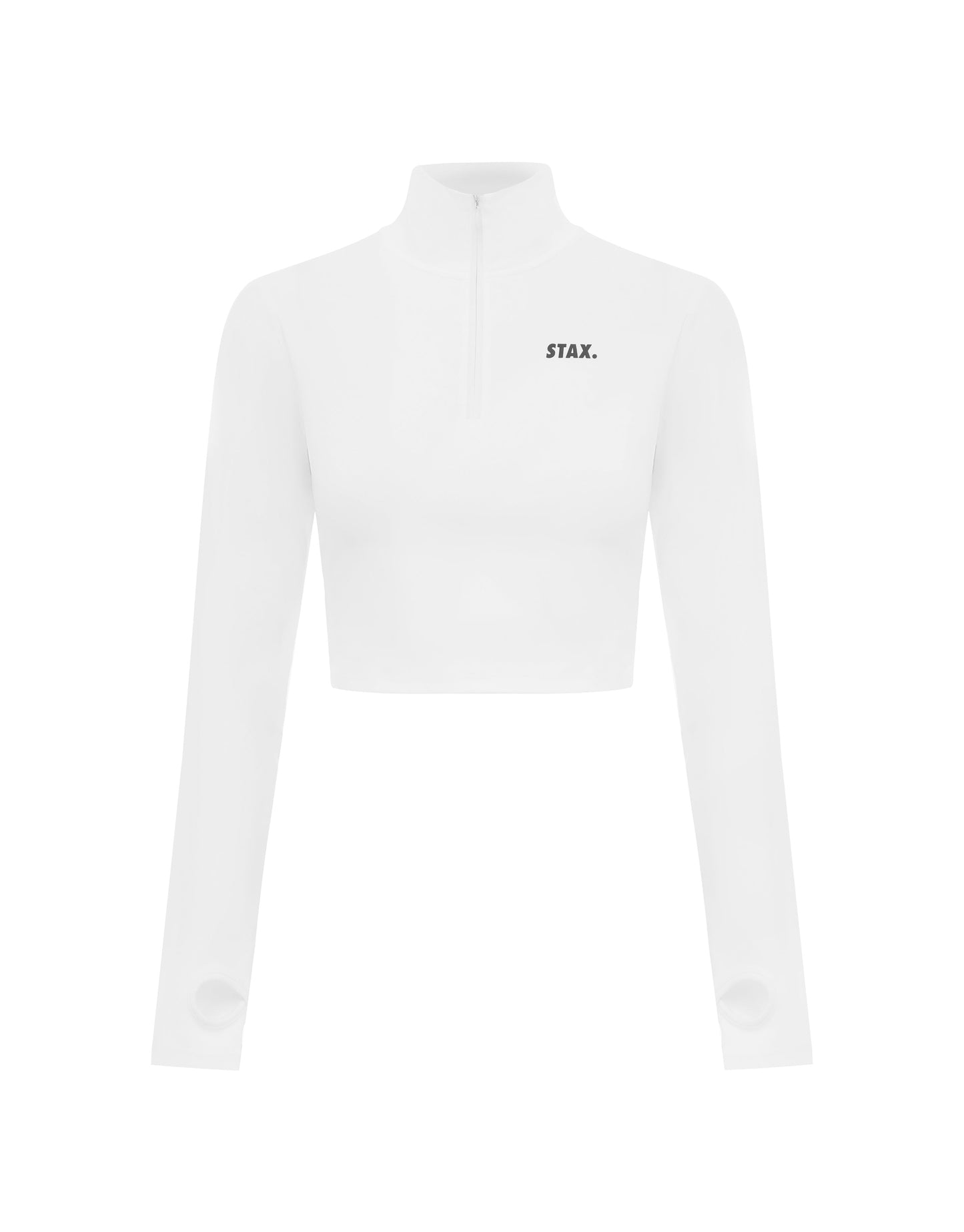 Long Sleeve Zip Crop NANDEX™ - White